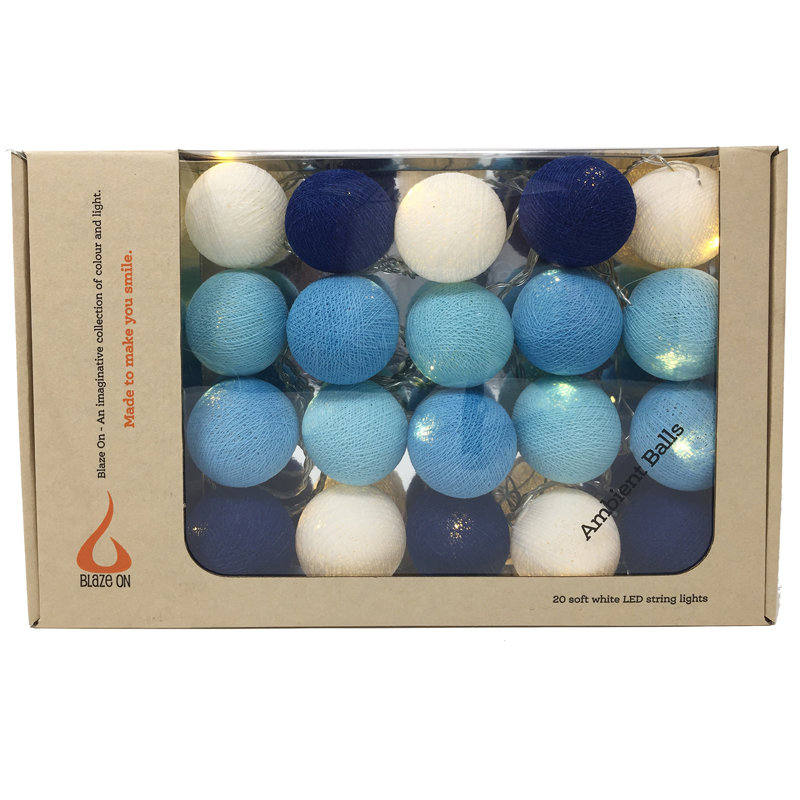 Misti LED Cotton Ball String Light, 20 Lamps - 5 Metre Long