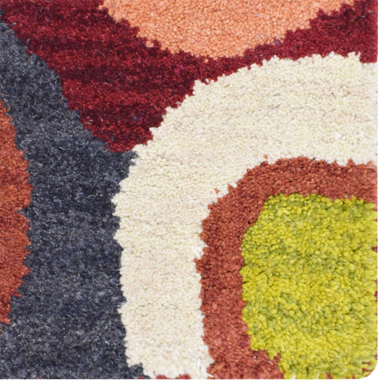Tapis en laine touffeté à la main Jalisa - Rectangle | Multicolore | Design contemporain | Tapis pour le salon, la chambre à coucher