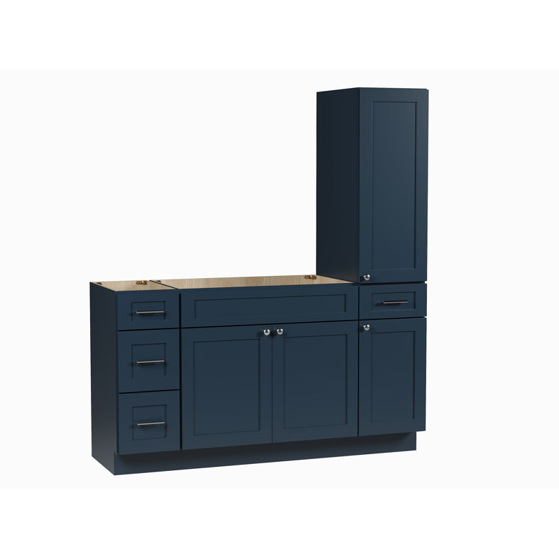 Meuble-lavabo simple 63 po Disar, Bleu
