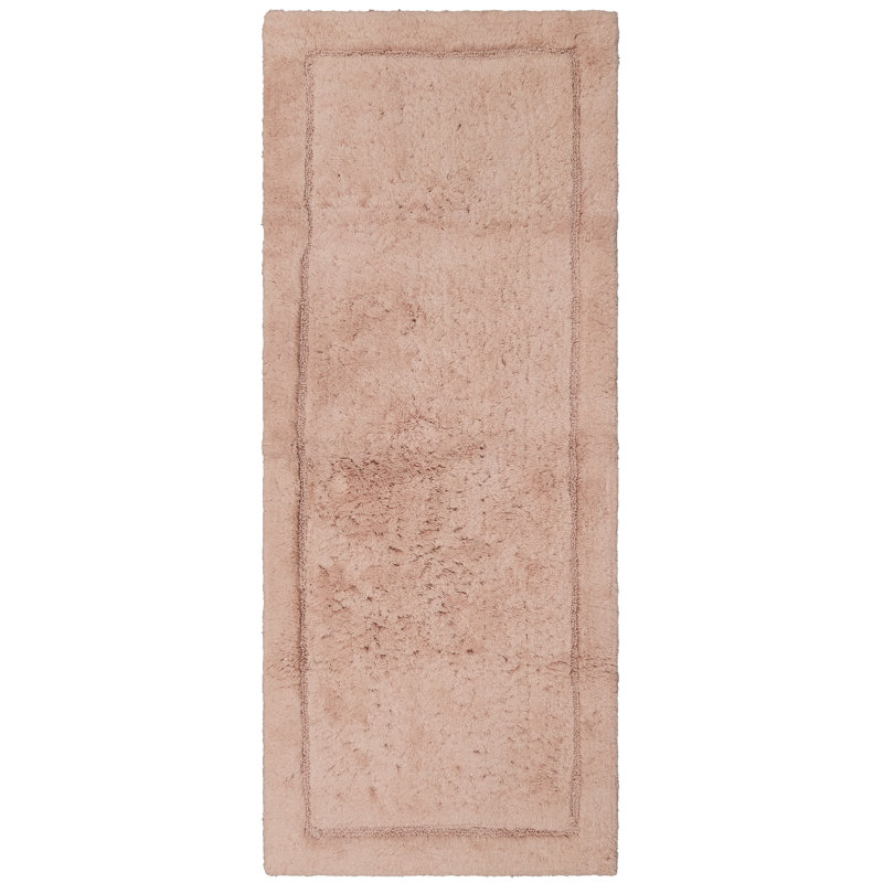 Kalb Solid Cotton Non Slip Machine Washable Bath Rug, 24" W x 60" L, Charcoal