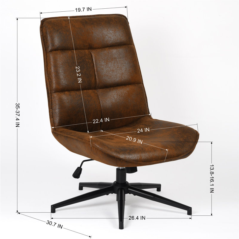 Maisee 26'' Wide 360° Swivel Side Accent Chair for Living Room, Brown Suede