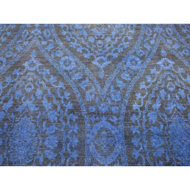 Jesslene One-of-a-Kind Rectangle 8' X 10' New Age Wool Area Rug Blue