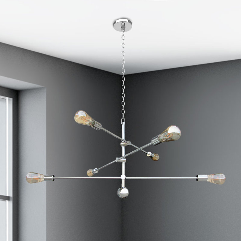 Rodded Fixture With Decorative Bulbs At End