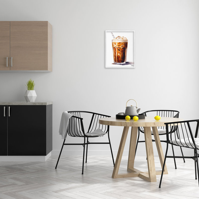 «Swirled Iced Coffee», art de la giclée encadrée par RB, Estampe numérique encadrée blanc bord de mer, H 20 po x l 16 po