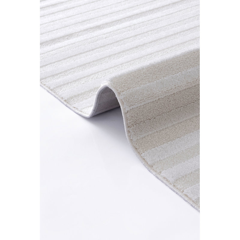 Tapis rectangulaire en polyester tissé à la machine Cupertina, Rectangle 5 pi 3 po x 7 pi 7 po