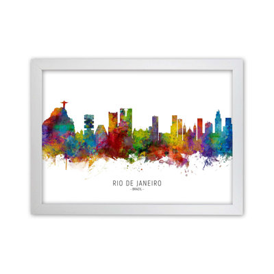 Rio De Janeiro Brazil Skyline by Michael Tompsett - Print