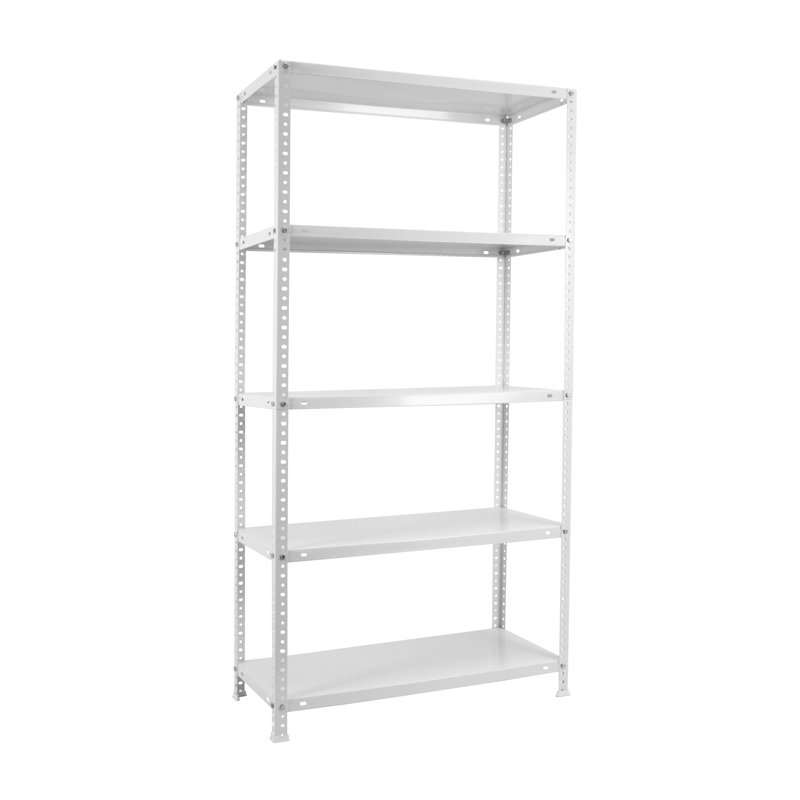 100cm W Steel Height -Adjustable Shelving Unit, 200cm H x 100cm W x 30cm D, White