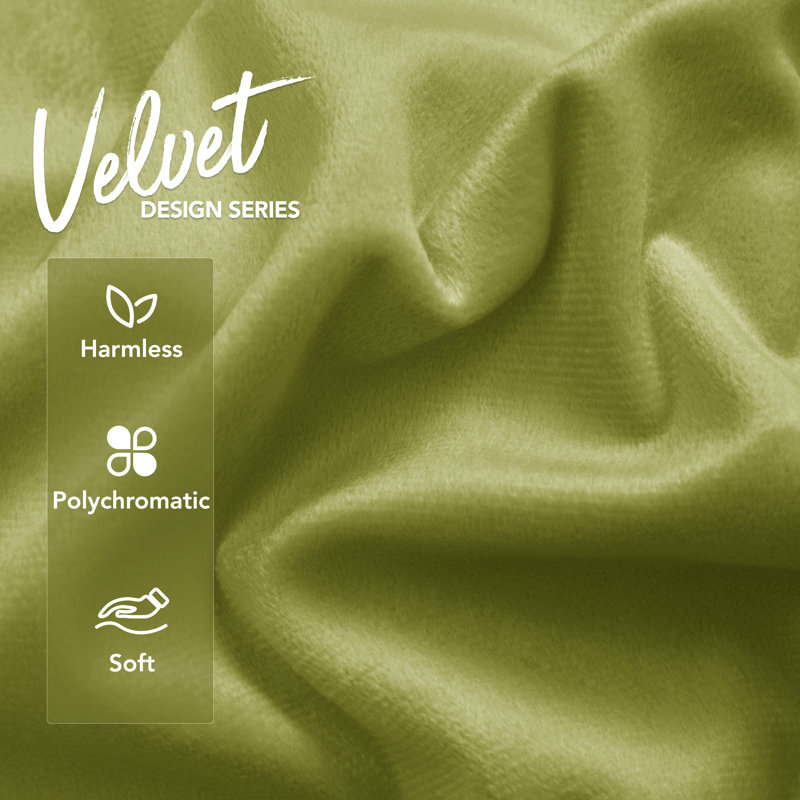 Green Velvet 26" x 26" Pillow Covers with Fringe Set