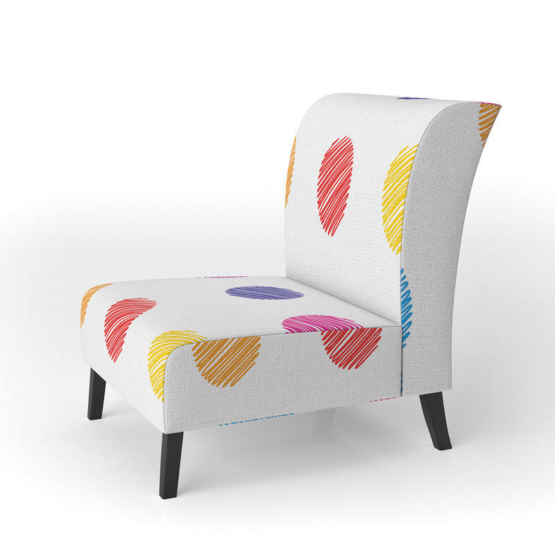 Fauteuil de chambre rembourré multicolore à pois circulaires