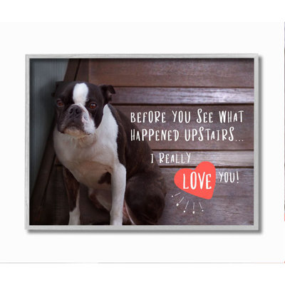 «Bad Dog Apology Family Pet Humor Boston Terrier» par Ziwei Li - impression d'art graphique