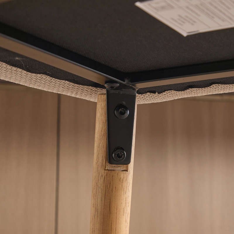 Ensemble de 2 tabourets de bar modernes avec îlot de cuisine avec repose-pieds et pieds en bois massif, Beige