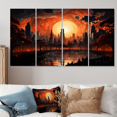 Nyc Central Park Mystic Sunrise - New York 4 Piece Wall Art