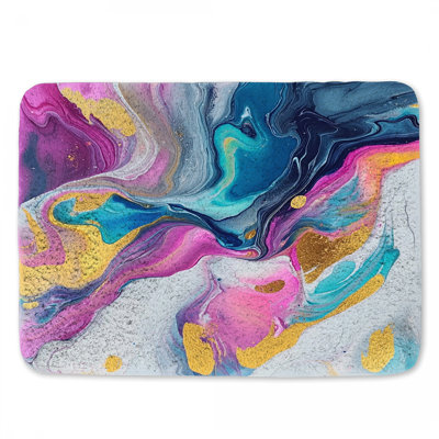 Tapis de bain abstrait abstrait coloré pour salle de bain éclectique
