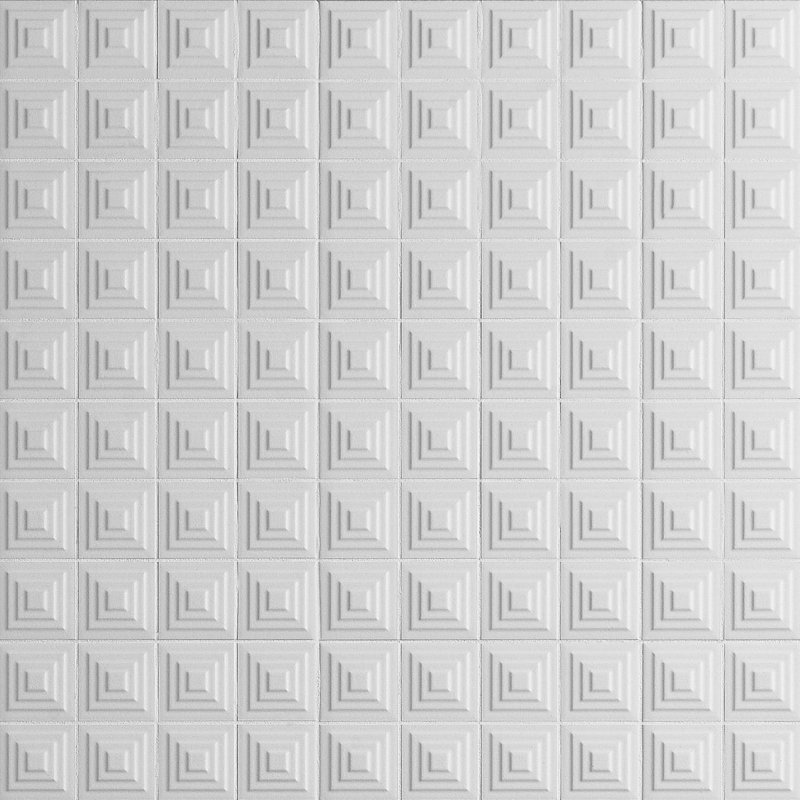 Kinzie 8x16 Pyramid 3D Matte Ceramic Tile, White