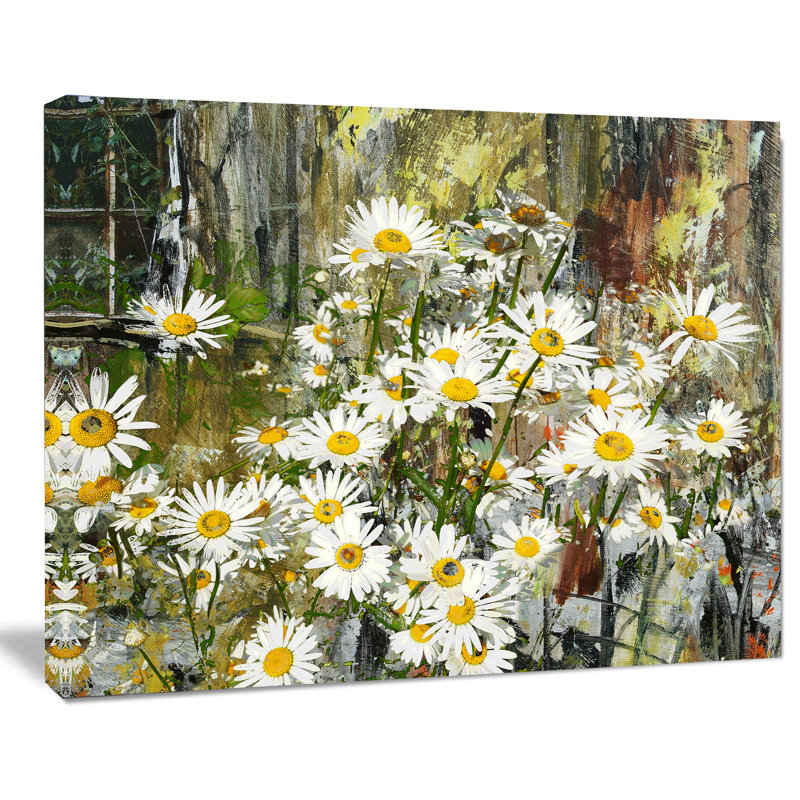 " Daisies Flowers Under The Window ", 30" H x 40" W x 1" D