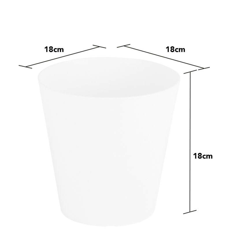 Wham Studio Round Planter Cover, 18cm H x 18cm W x 18cm D, White
