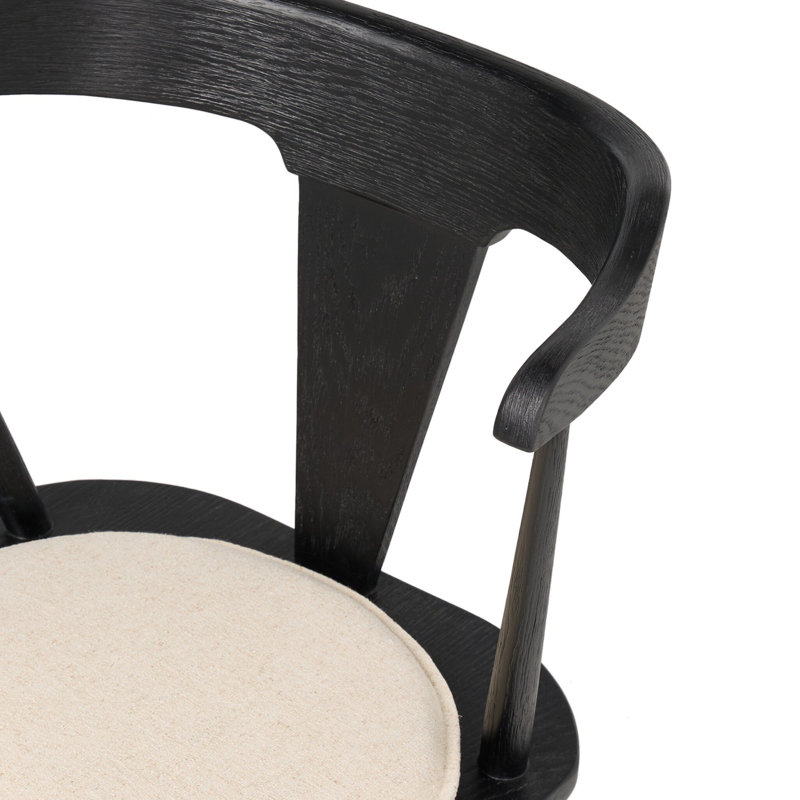Ripley Dining Chair with Cushion, Black Oak, Lavon Flint