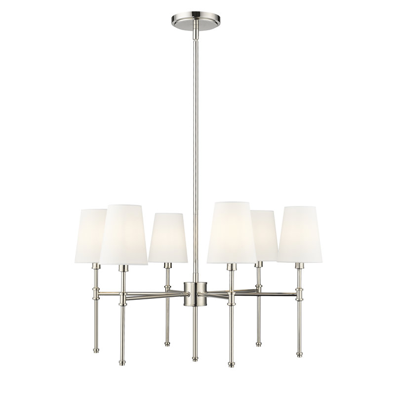 Adorra 30" Wide 8-Light Chandelier - Polished Nickel, 15.75" H x 25.75" W x 25.75" D, 6, Polished Nickel