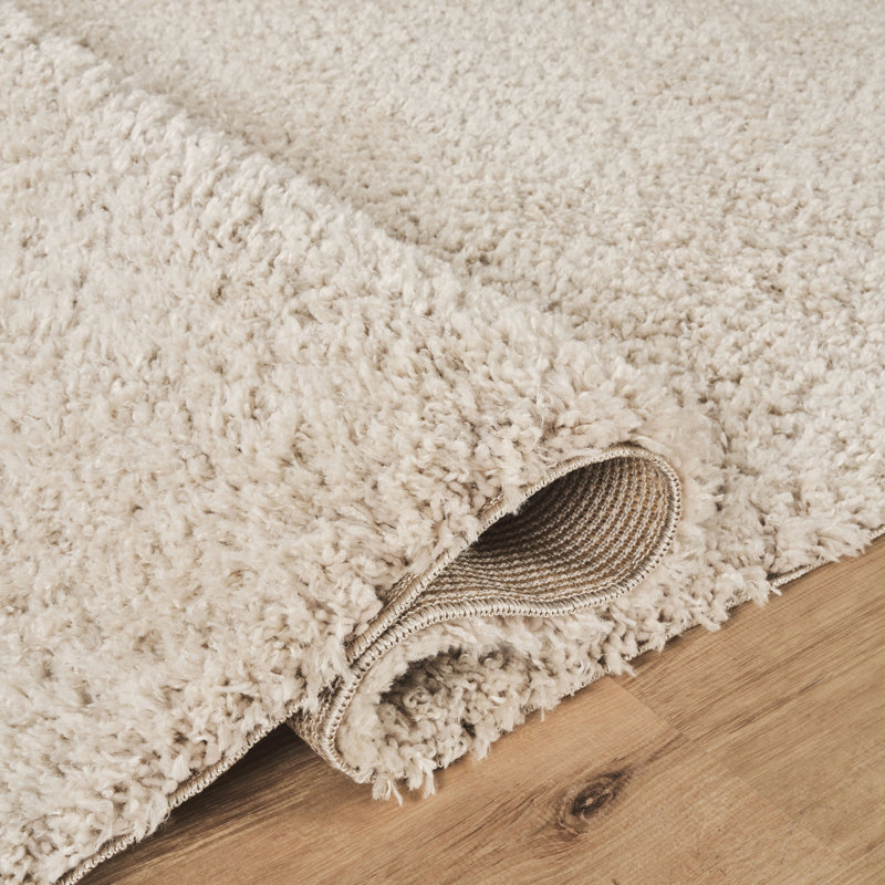 Pure Beige &  Solid Shag Modern Rug, Beige/, 8'10" x 11'11"