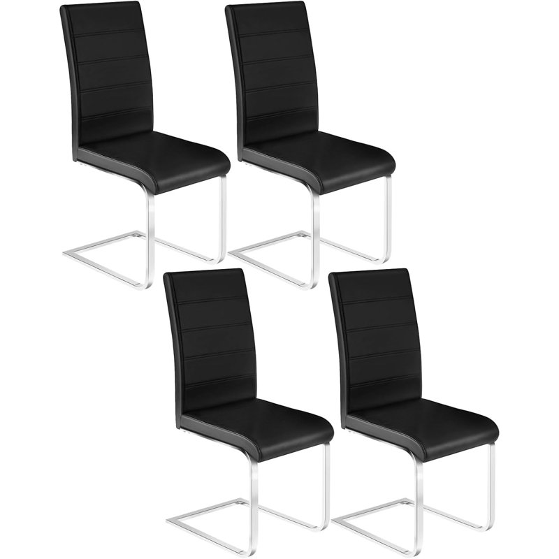 48.5cm H Upholstered Cantilever Chair, Black