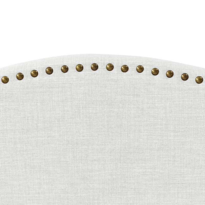 Lit plateforme en lin Eycke Manor Aliannah, Double TG, Blanc crème