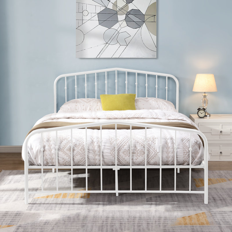 Lindsey Metal Open-Frame Bed, White, Full