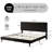 Velvet Upholstered Platform Bed Headboard and footboard with soft-padded vertical channel quilting-759721671-759721675