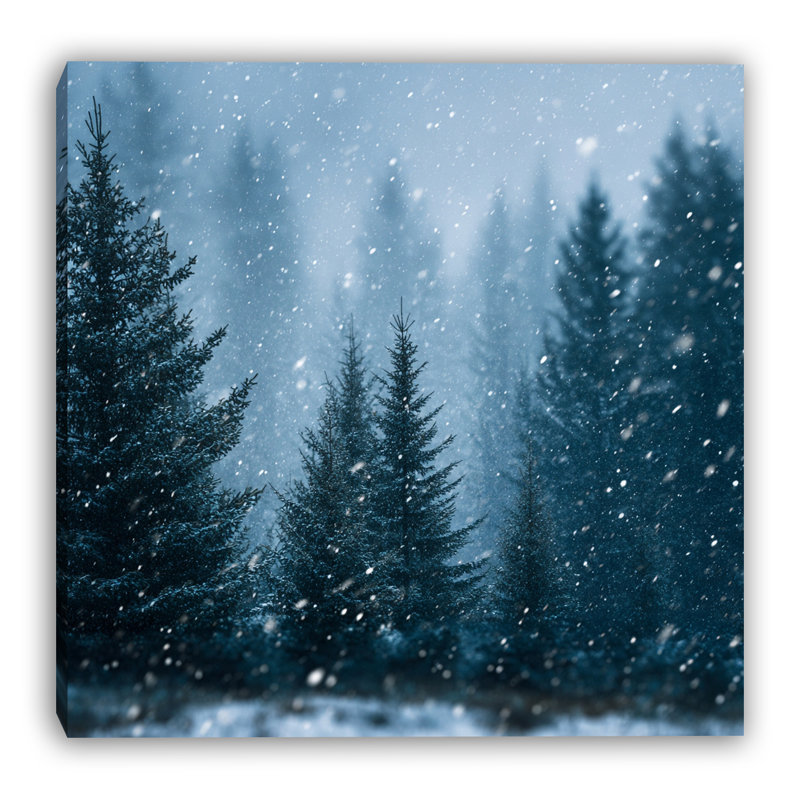 Art mural sur toile Starlit Winter Pines, H 40 po x l 40 po