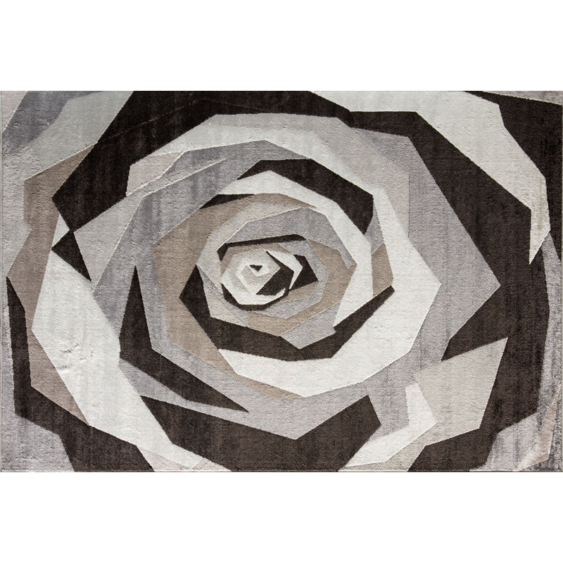 Vera Modern Late Bloomer Area Rug, Rectangle 5' x 7'