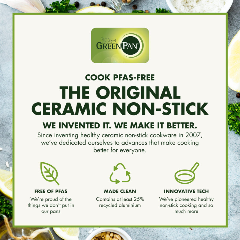 GreenPan Valencia Pro Healthy Ceramic Nonstick 11" Everyday Pan with Lid