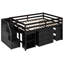 Lit mezzanine double avec 3 tiroirs, bureau et tablettes rétractables, pour une expérience supérieure