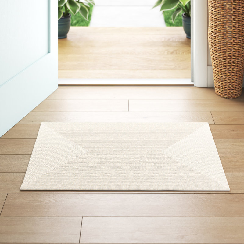 Morton Handmade Flatweave Polypropylene Area Indoor/Outdoor Area Rug in Ivory, Rectangle 3' x 5'