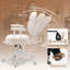 Chaise de bureau à domicile rembourrée en chenille avec dossier rembourré beige