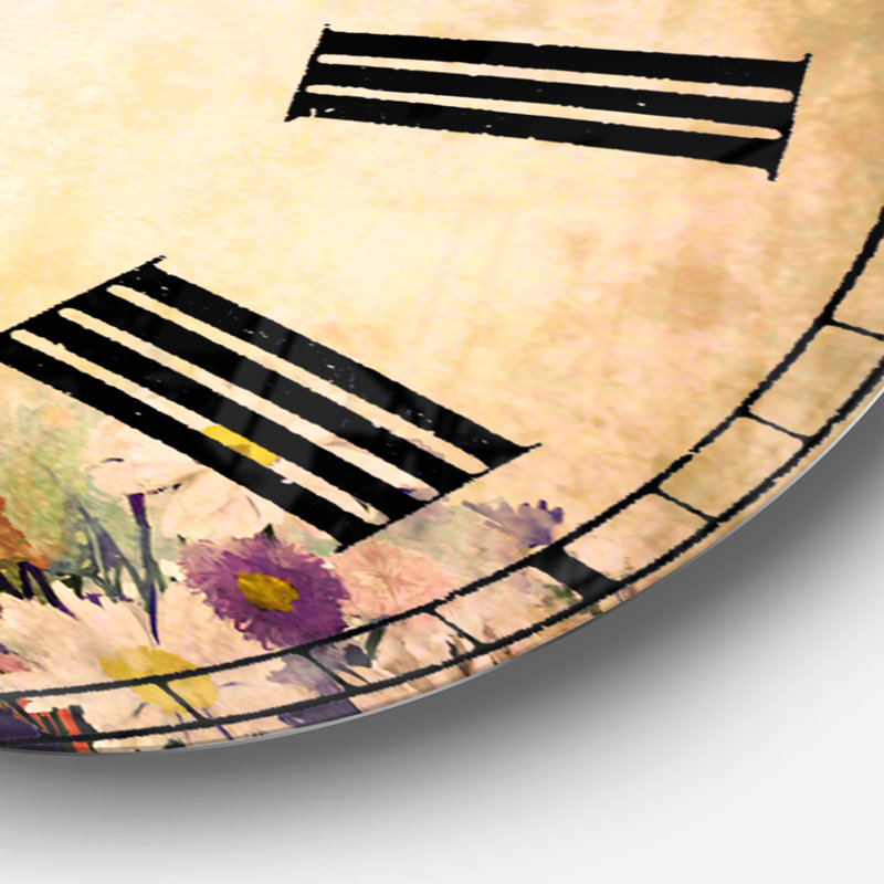 Soft Flowers in Spring Background - Traditional wall clock, Large