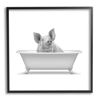 " Smiling Farm Pig Bathroom Tub " by Annalisa Latella