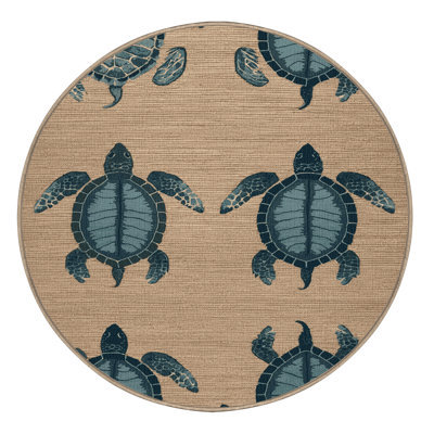Washable Sea turtles Nautical Area Rug