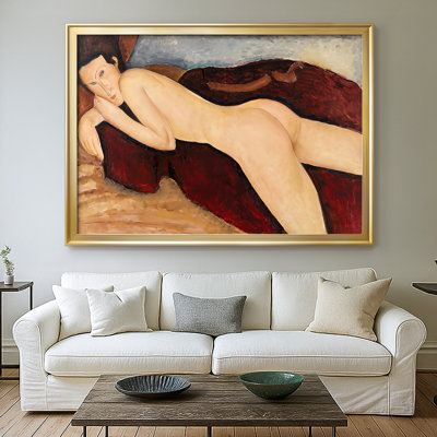 Nu couché inclinable (Nu couché) - Amédo Modigliani - Toile tendue avec châssis, c. 1917