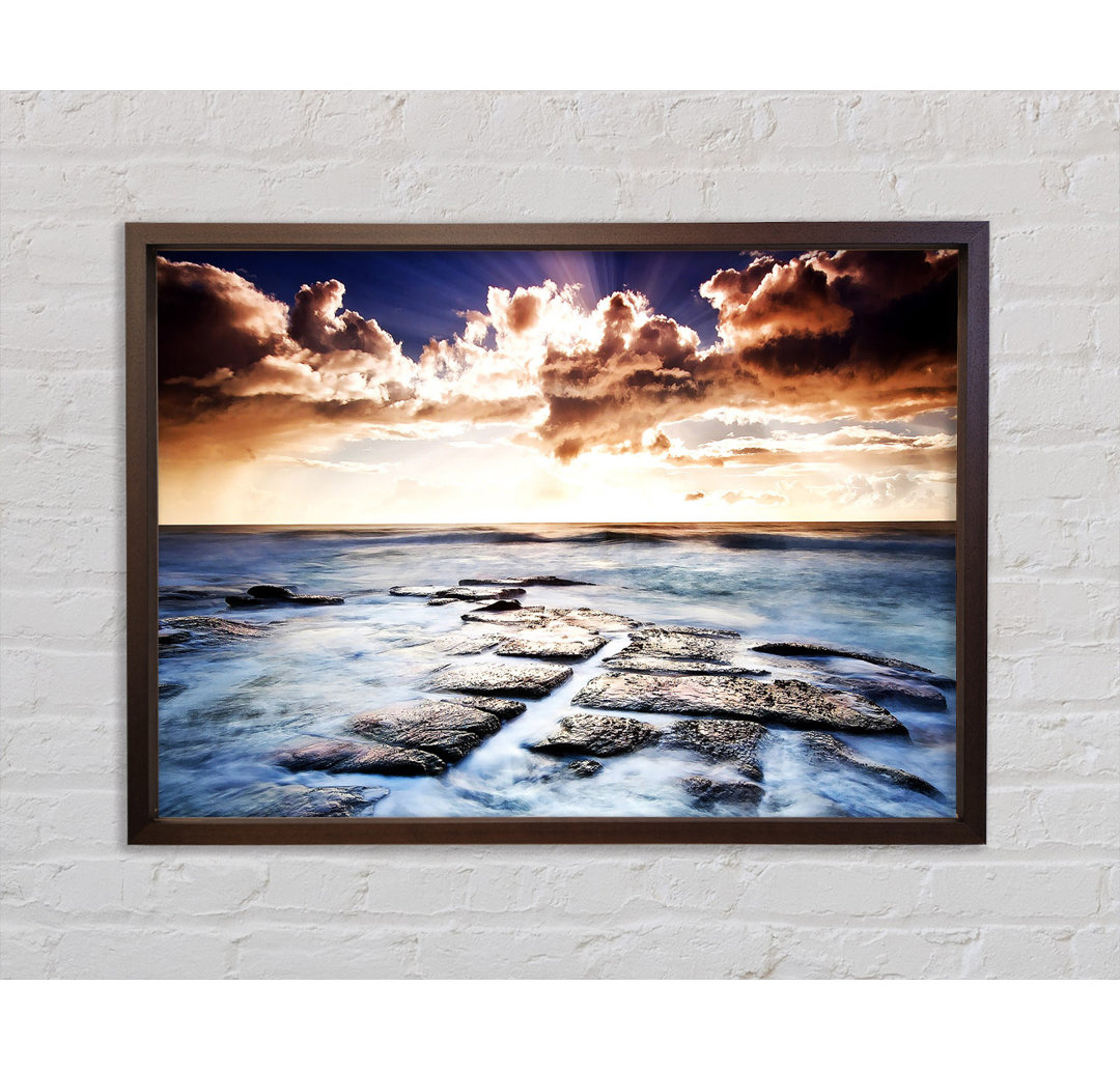 Ocean Shore Below The Clouds - Einzelbildrahmen Kunstdrucke auf Leinwand