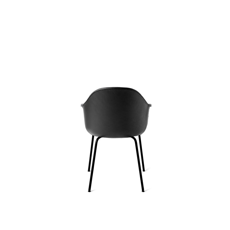 Harbour Upholstered Arm Chair, Dakar 0842 Black Genuine Leather