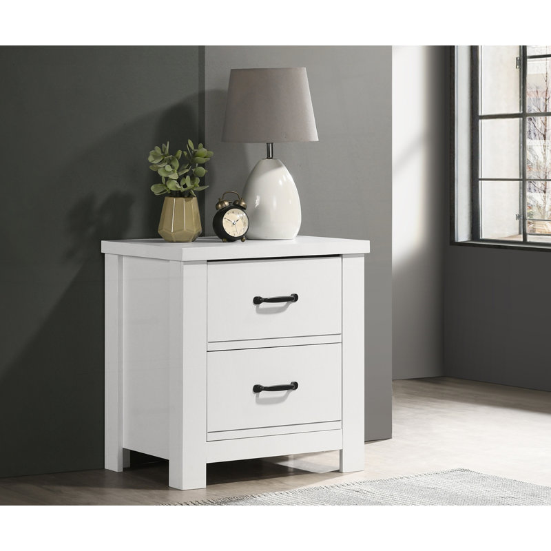 2-Drawer Nightstand, Bedside Table, Bed Side Table