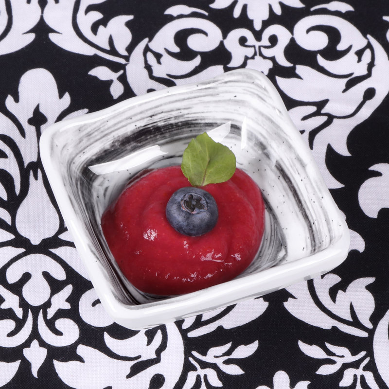 Van Gogh 2 oz. Square Melamine Dining Bowl, Black