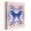 Symmetrical Floral Butterfly Delicate Elegant Organic Butterfly Nature Plant Wall Art Print by Angela Minca - Wrapped Canvas Print-96353845