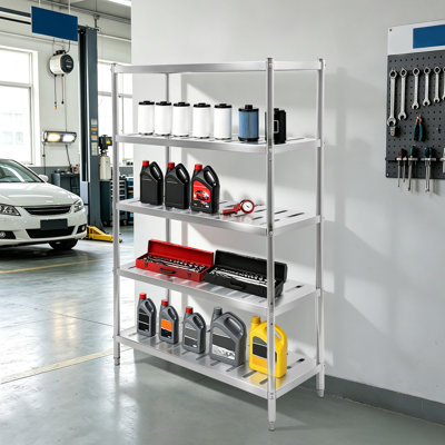 5 Tier Stainless Steel Adjustable Shelving