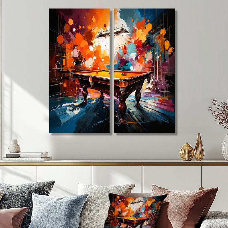 Art mural moderne sur toile Billard, 20" H x 24" W, Wrapped Canvas, Does Not Apply