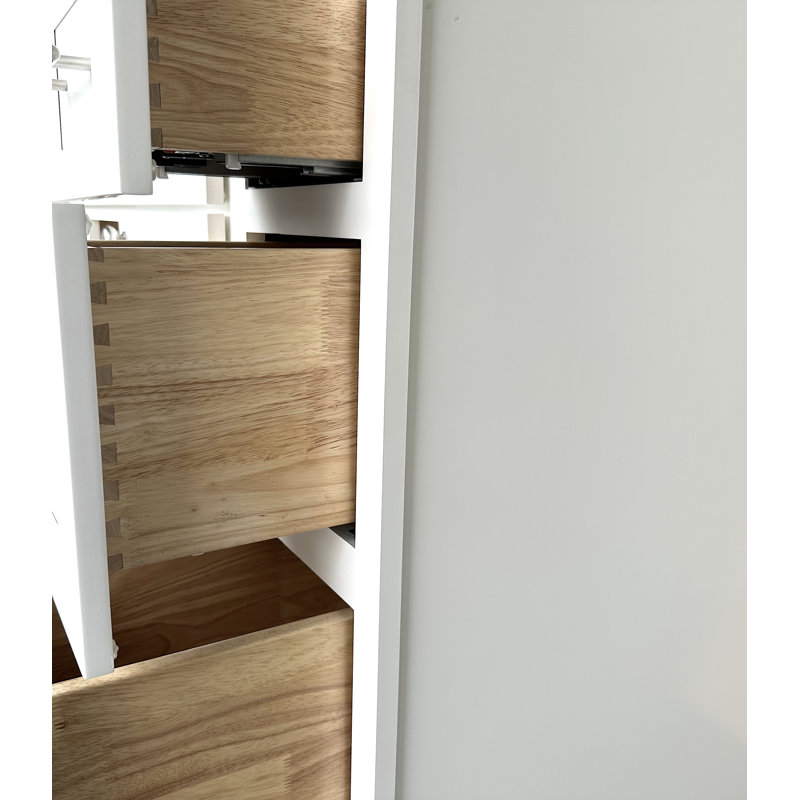 White Shaker Freestanding Bathroom Vanity with Quartz Top