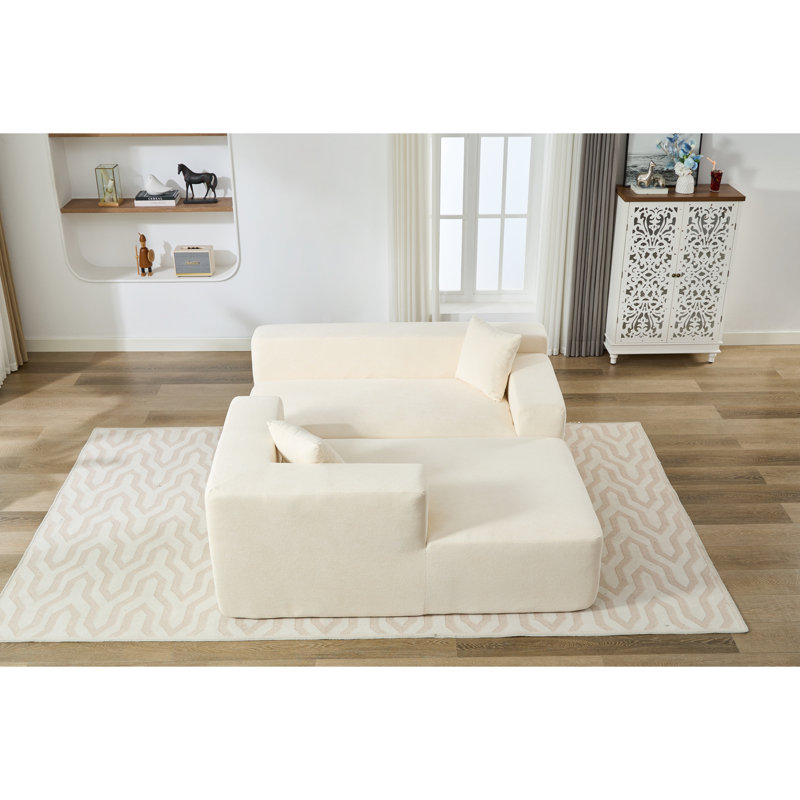 Chenille beige à 3 places - Compressible pour un rangement facile, doux et souple, un plaisir luxueux, des options de sièges polyvalentes, une texture facile à nettoyer avec 3 canapés, une expérience d'assise, un placement