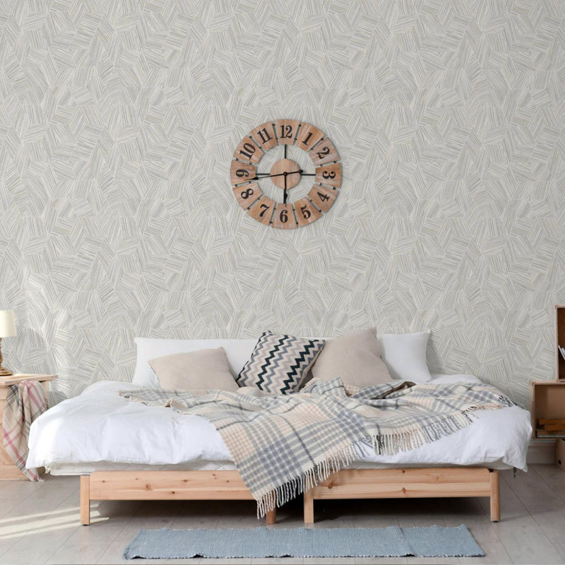 Rouleau de papier peint embossé L 41,7 pi x l 41,7 po Haania, gris