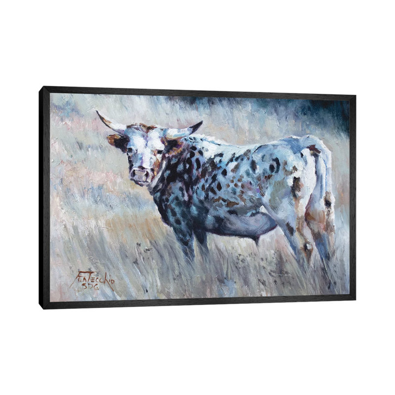 Summer Pastures by Jan Perley - Painting on Canvas, 45.72cm H x 66.04cm W x 3.81cm D, Black Framed