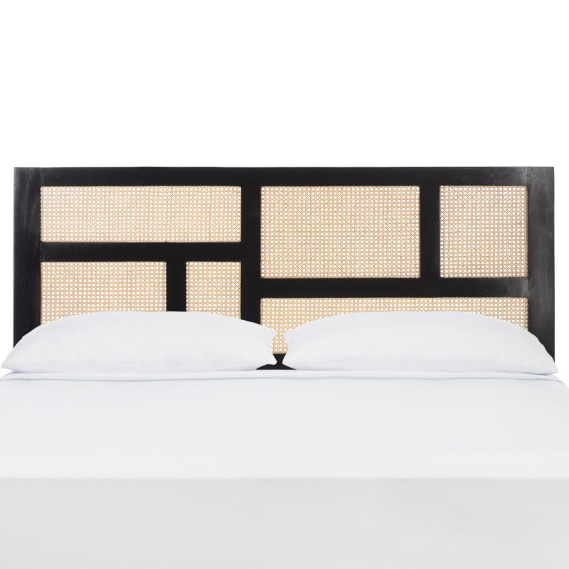 Nariely Rattan Headboard, Black, Size