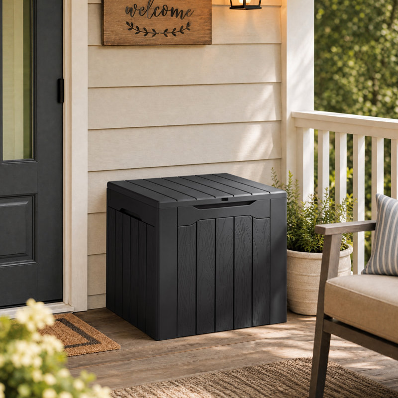 Furmax 22 " W 31 Gallons Resin Deck Box, Noir